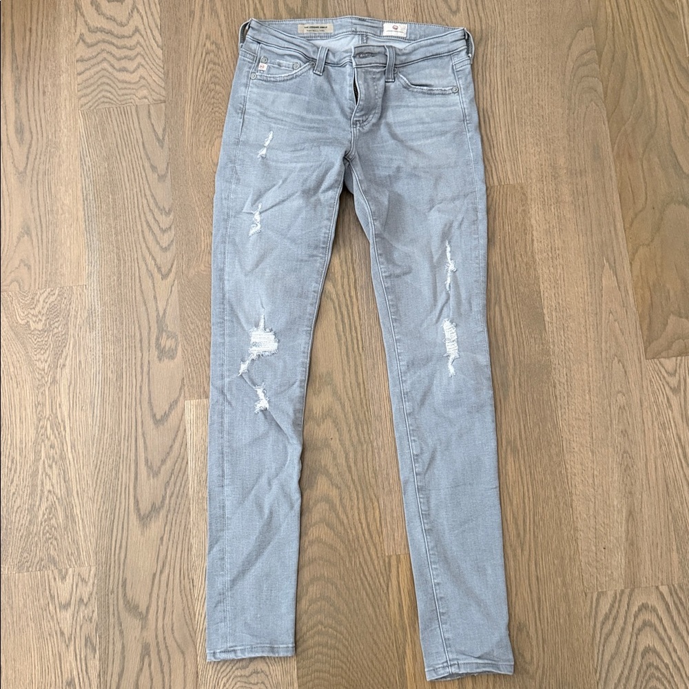 AG Adriano Goldschmied Light Gray Ankle Jeans